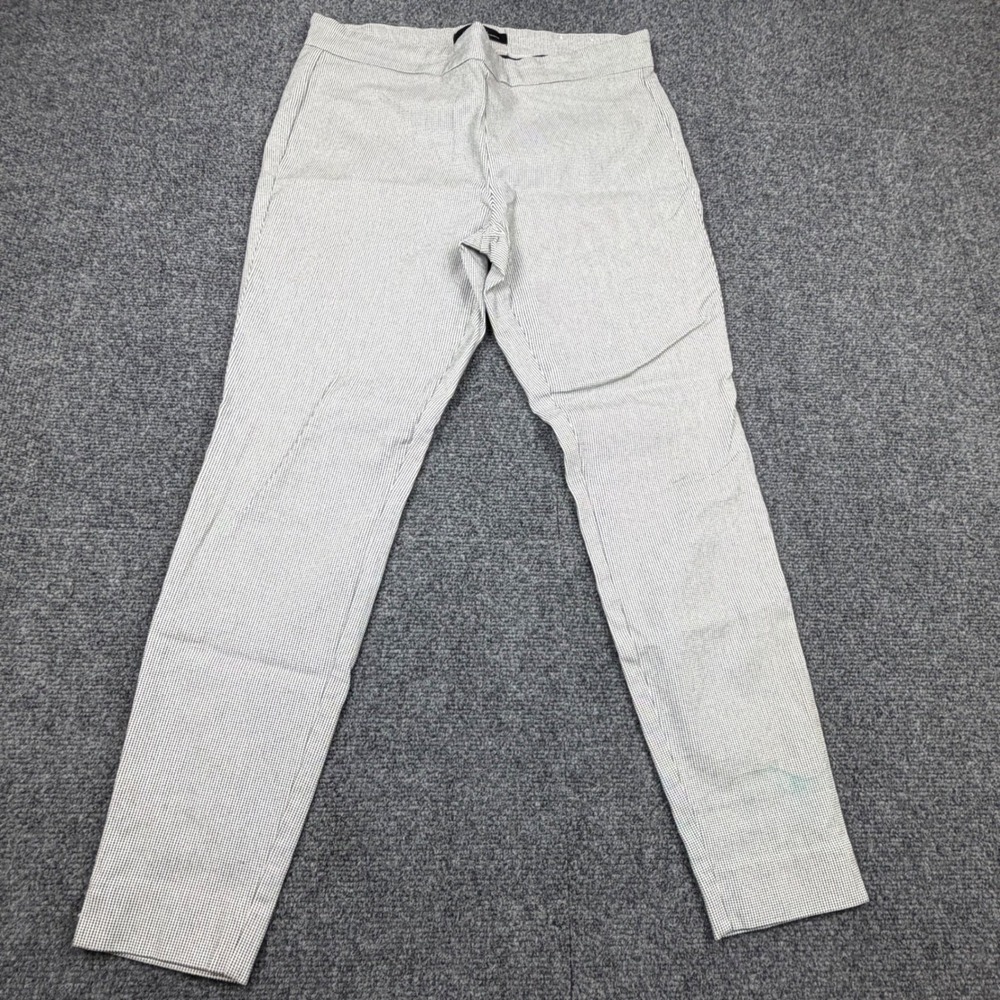 Jasmine & Juliana Black White Micro Check Pull On Ankle Pants Womens 14 Office